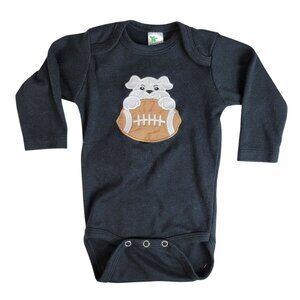 Laughing Giraffe Bodysuit Black 3-6M Embroidered Dog & Football Georgia Bulldogs